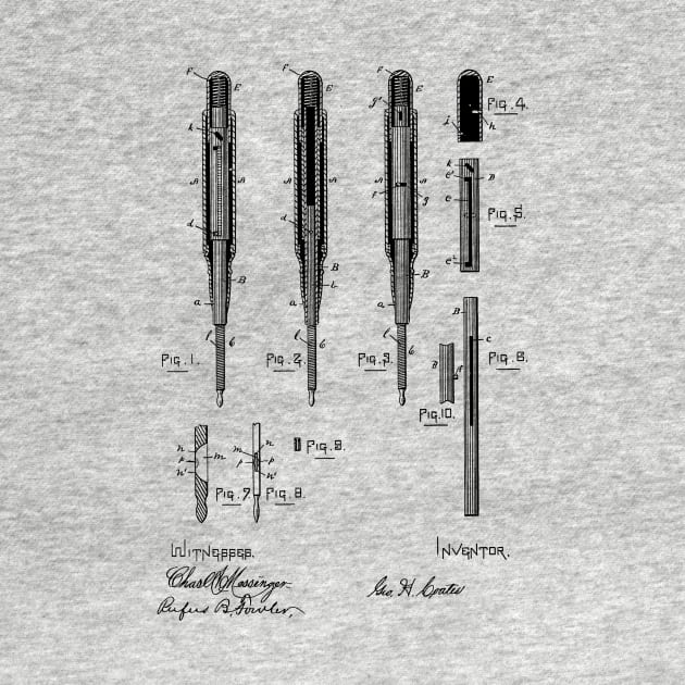 Finger Nail Cutter Vintage Patent Hand Drawing by TheYoungDesigns